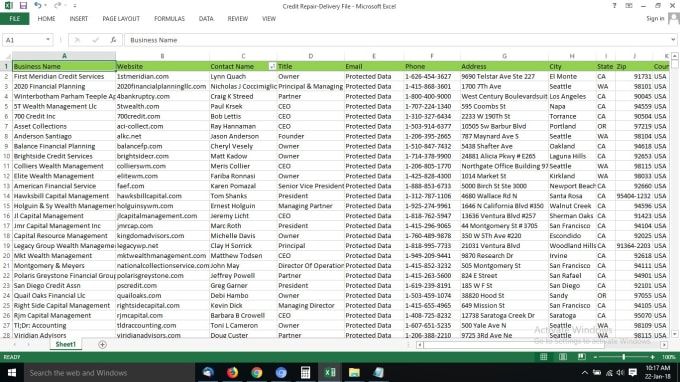 Excel Lead File